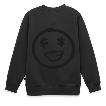 Geldauge - Kinder Premium Organic Sweatshirt - Schwarz - Hinten - AI Model Kid Female (0cm)