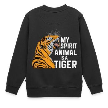 Tiger ist mein Spirit Tier - Kinder Premium Organic Sweatshirt - Schwarz - Hinten - AI Model Kid Female (0cm)