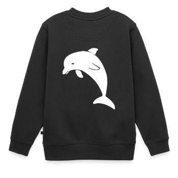 Süßer Delfin t-shirt cool - Kinder Premium Organic Sweatshirt - Schwarz - Hinten - AI Model Kid Female (0cm)