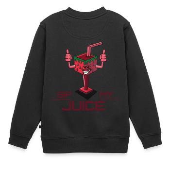 Sip my Juice - Kinder Premium Organic Sweatshirt - Schwarz - Hinten - AI Model Kid Female (0cm)