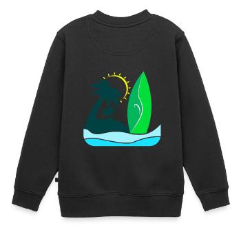 Beach Beach Sun - Kids Premium Organic Sweatshirt - black - Back - AI Model Kid Female (0cm)
