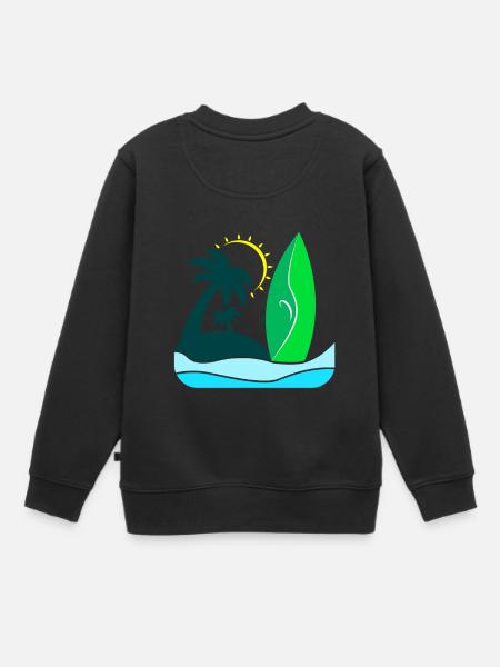 Strand Beach Sonne - Kinder Premium Organic Sweatshirt - Schwarz