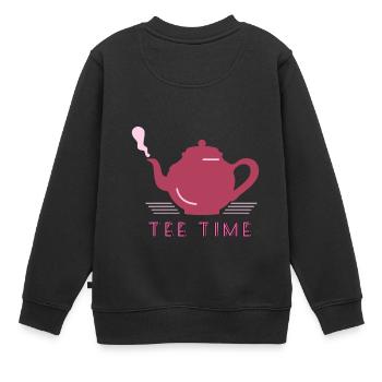 Teekanne - Kinder Premium Organic Sweatshirt - Schwarz - Hinten - AI Model Kid Female (0cm)