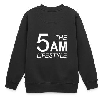 Le mode de vie 5h du matin - Sweat Premium enfant bio - noir - Dos - AI Model Kid Female (0cm)