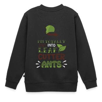 Fourmis feuille tailleur tailleurs insectes cadeau - Sweat Premium enfant bio - noir - Dos - AI Model Kid Female (0cm)