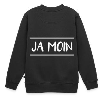 Ja moin - Kinder Premium Organic Sweatshirt - Schwarz - Hinten - AI Model Kid Female (0cm)