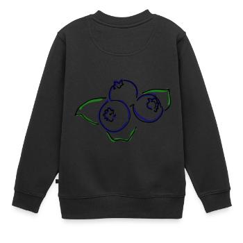 Heidelbeeren - Kinder Premium Organic Sweatshirt - Schwarz - Hinten - AI Model Kid Female (0cm)