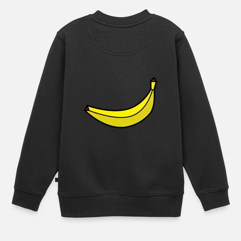banane - Sweat Premium enfant bio - noir