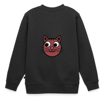 Braune Katze - Kinder Premium Organic Sweatshirt - Schwarz - Hinten - AI Model Kid Female (0cm)