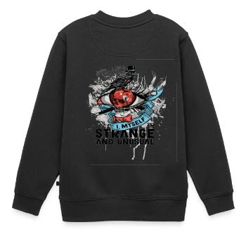 Crâne étrange - Sweat Premium enfant bio - noir - Dos - AI Model Kid Female (0cm)