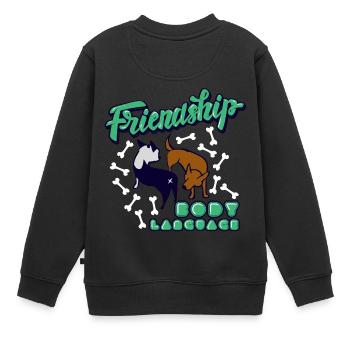 Chiens d'amitié - Sweat Premium enfant bio - noir - Dos - AI Model Kid Female (0cm)