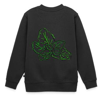 menthe poivrée - Sweat Premium enfant bio - noir - Dos - AI Model Kid Female (0cm)