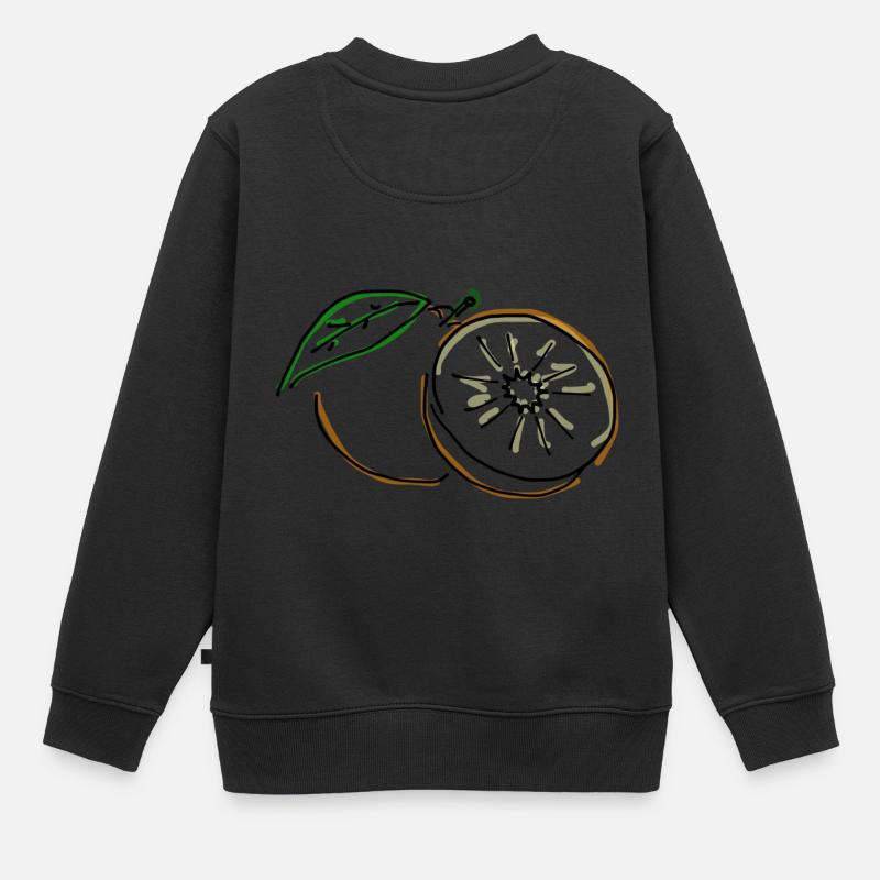 orange - Sweat Premium enfant bio - noir