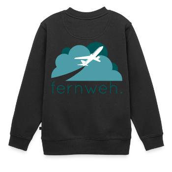 fernweh geschenk idee reisen - Kinder Premium Organic Sweatshirt - Schwarz - Hinten - AI Model Kid Female (0cm)