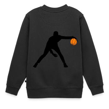 Sport Basketball Dribbling - Kinder Premium Organic Sweatshirt - Schwarz - Hinten - AI Model Kid Female (0cm)