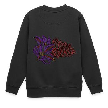 Safran - Kinder Premium Organic Sweatshirt - Schwarz - Hinten - AI Model Kid Female (0cm)