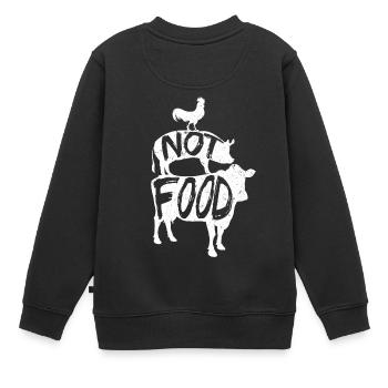 Vegan Veganer Veganerin - Kinder Premium Organic Sweatshirt - Schwarz - Hinten - AI Model Kid Female (0cm)