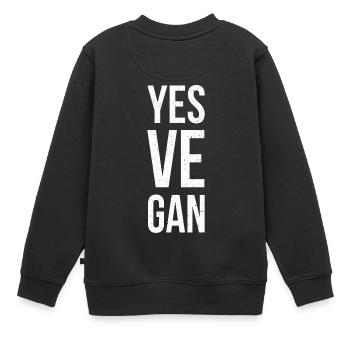 Vegan Veganer Veganerin - Kinder Premium Organic Sweatshirt - Schwarz - Hinten - AI Model Kid Female (0cm)