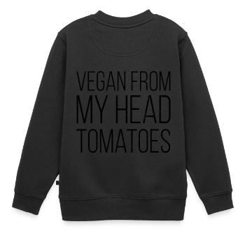 Vegan Veganer Veganerin - Kinder Premium Organic Sweatshirt - Schwarz - Hinten - AI Model Kid Female (0cm)