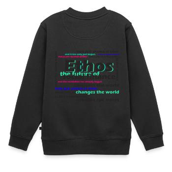 ethos the future of social finance - Kids Premium Organic Sweatshirt - black - Back - AI Model Kid Female (0cm)