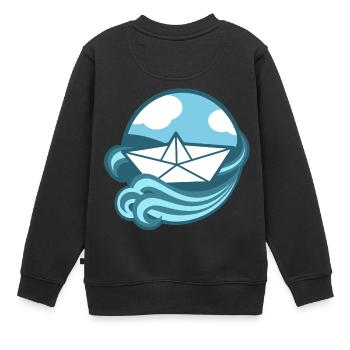 Expédier le monde - Sweat Premium enfant bio - noir - Dos - AI Model Kid Female (0cm)