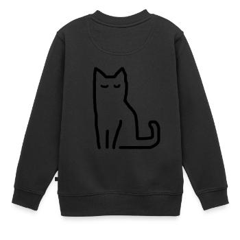 Cat gift idea - Kids Premium Organic Sweatshirt - black - Back - AI Model Kid Female (0cm)