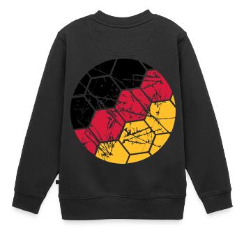 Duitsland Voetbal Duitse Fan Scratch Ball Cracks - Kinder Premium sweater biologisch - zwart - Achter - AI Model Kid Female (0cm)