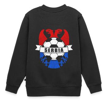 Serbien - Kinder Premium Organic Sweatshirt - Schwarz - Hinten - AI Model Kid Female (0cm)