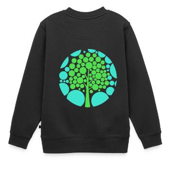 Optische Täuschung Baum - Kinder Premium Organic Sweatshirt - Schwarz - Hinten - AI Model Kid Female (0cm)