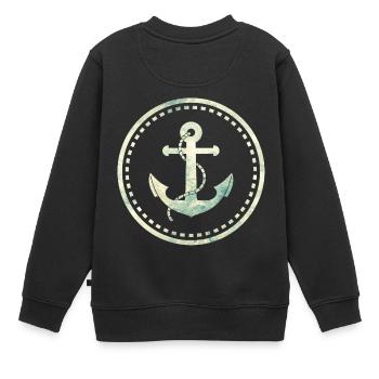 ancre - Sweat Premium enfant bio - noir - Dos - AI Model Kid Female (0cm)