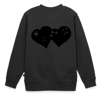 herz comic - Kinder Premium Organic Sweatshirt - Schwarz - Hinten - AI Model Kid Female (0cm)