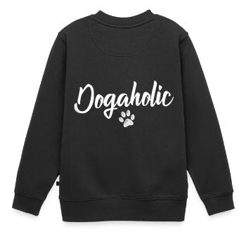 Dons de chiens - Sweat Premium enfant bio - noir - Dos - AI Model Kid Female (0cm)