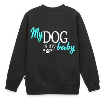 Chiens chiens - Sweat Premium enfant bio - noir - Dos - AI Model Kid Female (0cm)