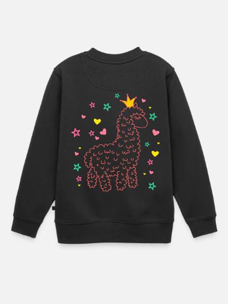 lama - Sweat Premium enfant bio - noir