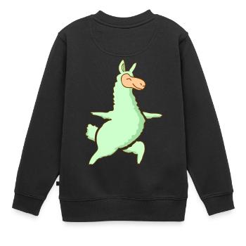 Lama - Kinder Premium Organic Sweatshirt - Schwarz - Hinten - AI Model Kid Female (0cm)