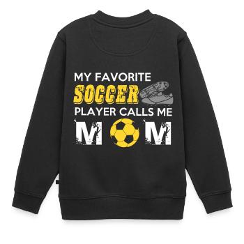 FUSSBALL MAMMA Design - Kinder Premium Organic Sweatshirt - Schwarz - Hinten - AI Model Kid Female (0cm)