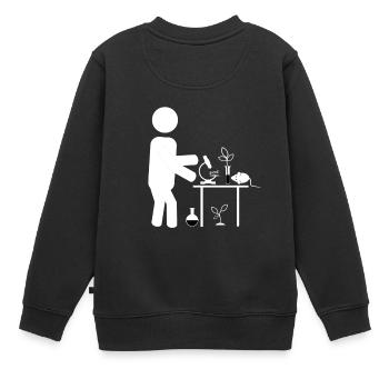 Biologe - Kinder Premium Organic Sweatshirt - Schwarz - Hinten - AI Model Kid Female (0cm)