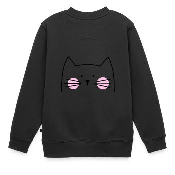 Cat kitten kitty - Kids Premium Organic Sweatshirt - black - Back - AI Model Kid Female (0cm)