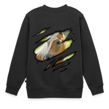 Haflinger en moi - Sweat Premium enfant bio - noir - Dos - AI Model Kid Female (0cm)