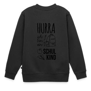 Einschulung - Kinder Premium Organic Sweatshirt - Schwarz - Hinten - AI Model Kid Female (0cm)