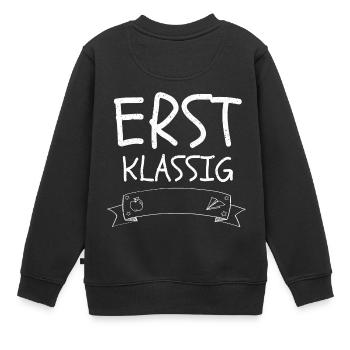 Einschulung - Kinder Premium Organic Sweatshirt - Schwarz - Hinten - AI Model Kid Female (0cm)
