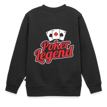 POKER LEGEND - Kinder Premium Organic Sweatshirt - Schwarz - Hinten - AI Model Kid Female (0cm)