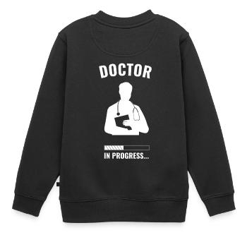 Arzt - Kinder Premium Organic Sweatshirt - Schwarz - Hinten - AI Model Kid Female (0cm)