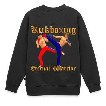 Kickbox-Krieger - Kinder Premium Organic Sweatshirt - Schwarz - Hinten - AI Model Kid Female (0cm)