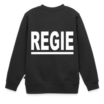 Regie weiss - Kinder Premium Organic Sweatshirt - Schwarz - Hinten - AI Model Kid Female (0cm)