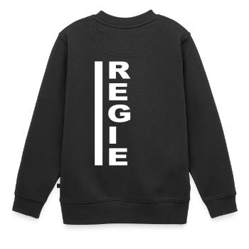 Regie senkrecht weiss - Kinder Premium Organic Sweatshirt - Schwarz - Hinten - AI Model Kid Female (0cm)