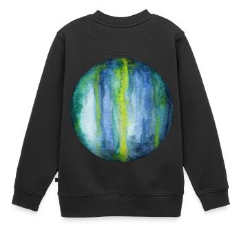 Uranus - Kinder Premium Organic Sweatshirt - Schwarz - Hinten - AI Model Kid Female (0cm)