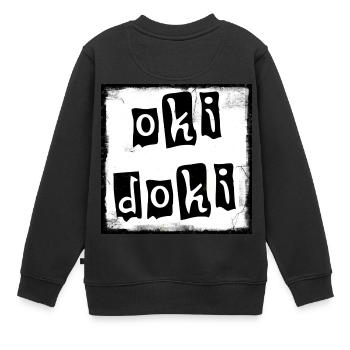 okidoki - Kinder Premium Organic Sweatshirt - Schwarz - Hinten - AI Model Kid Female (0cm)