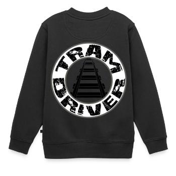 Logo Tram Driver Round - Sweat Premium enfant bio - noir - Dos - AI Model Kid Female (0cm)