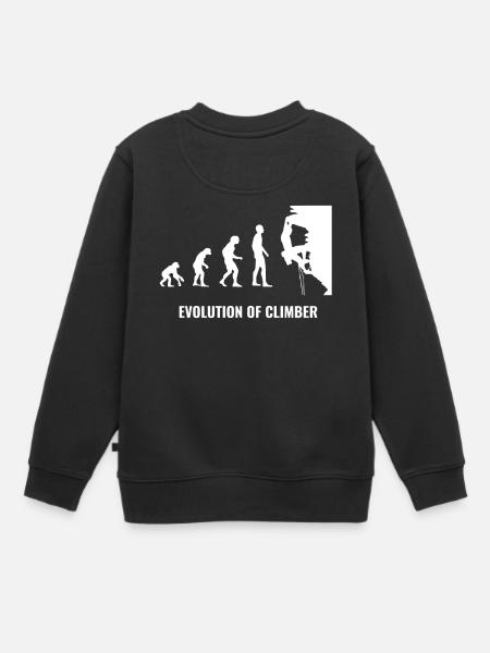 Escalade sport rock montagne nature évolution blanc - Sweat Premium enfant bio - noir